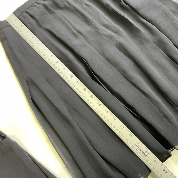 CHANEL 100% Silk All Black Top Skirt Summer Sz 42 - Picture 8 of 15
